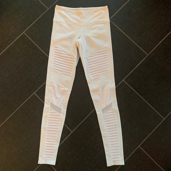 ALO Yoga White Mid-Rise Moto Leggings - Picture 6 of 12